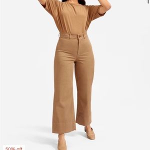 light brown wide leg chinos. super cute and comfy!